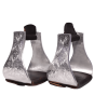Engraved Western Stirrups with Black Leather Tread