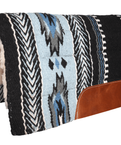 Альтернативный вид Handmade Wool Western Saddle Pad – Black & Blue Navajo Pattern