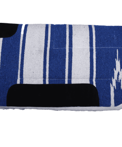 Альтернативный вид Blue and White Western Saddle Pad with Black Suede Accents