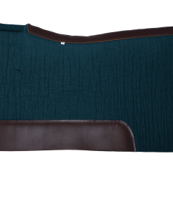 Western Saddle Pad - Teal с коричневым кожаным усилением