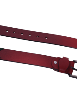 Альтернативный вид Handcrafted Red Leather Belt with Traditional Embroidered Pattern