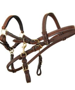 Альтернативный вид Classic Brown Leather Horse Bridle/Halter with Brass Fittings