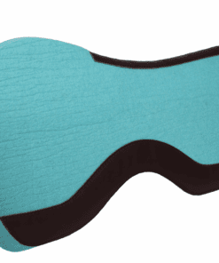 Alternative view of Turquoise Wool Felt Western Saddle Pad – Brown Leather Reinforced