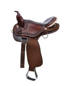 Brown Pro Classic Hand-Tooled Western Saddle with Basket Weave & Rawhide Trim