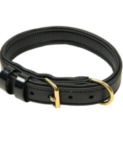 Альтернативный вид Premium Black Leather Dog Collar with Rhinestone Studs