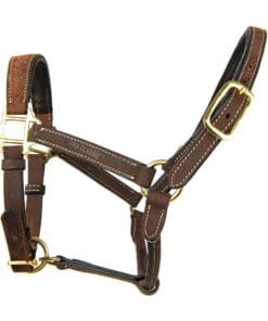 Альтернативный вид Brown Premium Leather Horse Halter with Gold Hardware