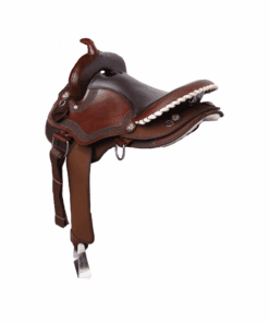 Альтернативный вид Handcrafted Western Saddle – Dark Brown Leather with Silver Accents