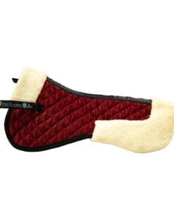 Alternative view of Pro Classic Sheepskin Saddle Pad – Quilted Red with Cream Lining