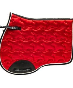 Pro Classic Luxury Red Satin Saddle Pad with Shock Absorbers