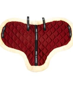 Alternative view of Pro Classic Saddle Pad – Red Quilted with Natural Wool Trim