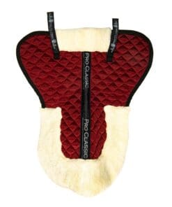 Pro Classic Sheepskin Saddle Pad β Quilted Red with Cream Lining