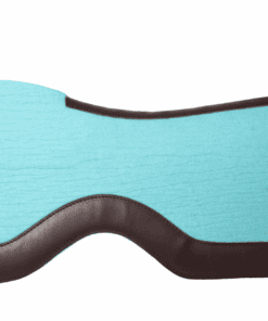 Turquoise Wool Felt Western Saddle Pad – Brown Leather Reinforced