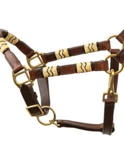 Альтернативный вид Braided Leather Horse Halter with Golden Hardware